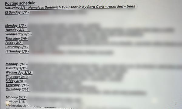 Day 1 of Sandwiches of History: LIVE!